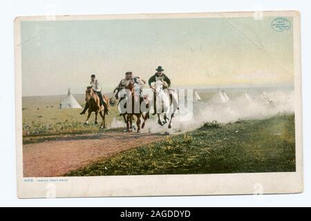 1907-1908. Erste Serie mit geteilten Rücken (für Nachricht und Adresse) ausschließlich.; Indische Pony Rasse Stockfoto