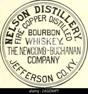 . Pacific Wein und Geist. Produktion JAN. 1, 1880 BIS 30. JUNI 189428,086 BAR REL. lELSON BOURBON NELSON REINE ROGGEN NELSON PURE MALT. Stockfoto