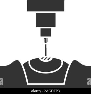 Laser-augenchirurgie glyph Icon. Medizinische Augenheilkunde. Augenlaser. Silhouette Symbol. Negativer Platz. Vektor isoliert Abbildung Stock Vektor