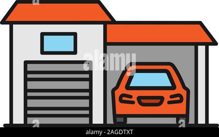 Garage Farbe Symbol. Auto Werkstatt. Isolierte Vector Illustration Stock Vektor