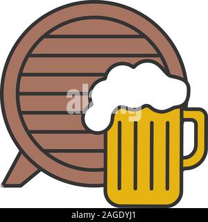 Handwerk Bier Pub Farbe Symbol. Ale. Bierkrug und Zylinder. Brauerei. Isolierte Vector Illustration Stock Vektor