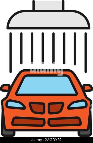 Auto waschen Farbe Symbol. Automatische Reinigung. Isolierte Vector Illustration Stock Vektor