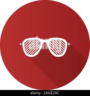 Geschlitzte Sonnenbrille flache Bauweise lange Schatten glyph Icon. Abisolierten Schauspiele. Shutter Shades. Vektor silhouette Abbildung Stock Vektor