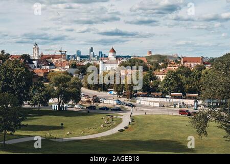 Die luftbild der Altstadt von Vilnius, Litauen Stockfoto