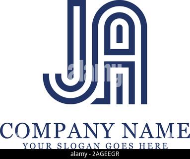 JA Logo Designs, Monogramm logo Vektor Stock Vektor