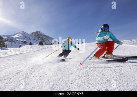 Ski-Skifahrer, Kühtai, Österreich Stockfoto