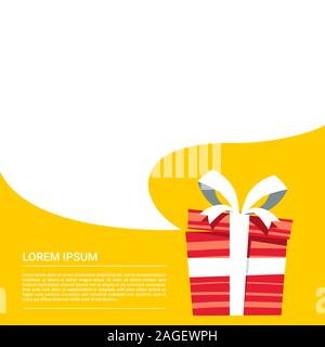 Kleine geöffnet Geschenkbox mit leeren Blase Text auf gelbem Hintergrund Stock Vektor
