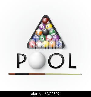 Pool Billard Hintergrund. Vector Illustration. Stock Vektor