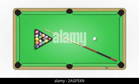 Zubehör zu einem Spiel in Pool Billard. Vector Illustration Stock Vektor