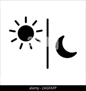 Sonne und Mond Flachbild-Symbol. Melden Sie Sonne und Mond. Vektor Logo für Web Design, Illustration Vektor EPS 10. Auf weissem Hintergrund Stock Vektor