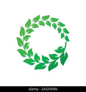 Grünen Lorbeerkranz auf weißem Hintergrund. Vector Illustration.eps 10. Stock Vektor
