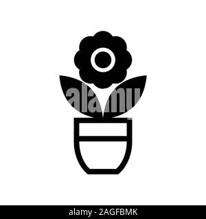 Blume im Topf Symbol auf weißem Hintergrund.eps 10. Stock Vektor