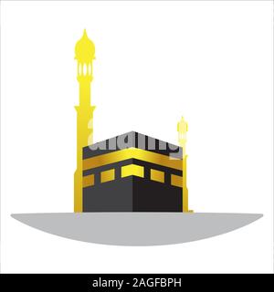 Islamische vektor design Kaaba in Mekka Symbol für Hajj Vector Illustration. Stock Vektor