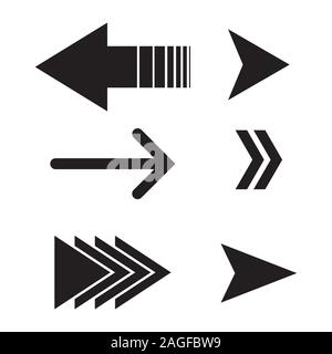 Satz von Schwarz vektor Pfeile. Pfeile klicken. Pfeil Vektor icon. Pfeile vektor Sammlung Stock Vektor