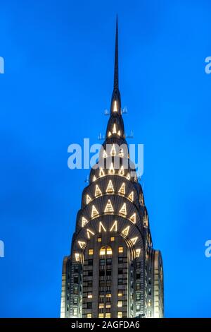 Chrysler Building bei Nacht, Manhattan, New York, USA Stockfoto