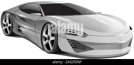 Realistische grau Auto Sport 3D auf weißem Hintergrund Design moderne futuristischen Technologie Vector Illustration. Stock Vektor