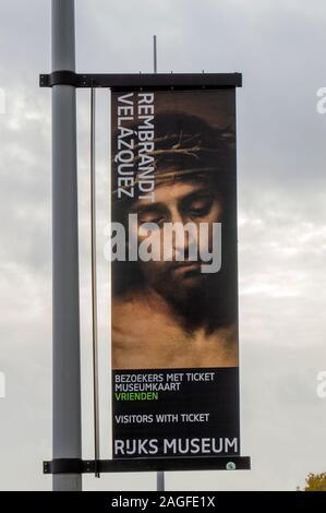 Reklametafeln Rembrandt und Goya Ausstellung Im Rijksmuseum Amsterdam Die Niederlande 2019 Stockfoto