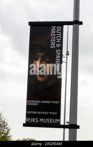 Reklametafeln Rembrandt und Goya Ausstellung Im Rijksmuseum Amsterdam Die Niederlande 2019 Stockfoto