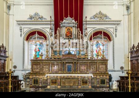 Altar der Kathedrale Kathedrale Maria Santissima delle Vittorie in Modica, Sizilien, Italien, Europa | Kathedrale Kathedrale Maria San Stockfoto