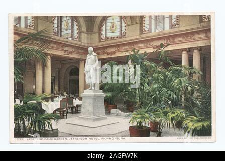 Postkarte Serie Anzahl: fotoseite von 1908-1909.; Japanische Palm Garden, Jefferson Hotel, Richmond, Virginia. Stockfoto