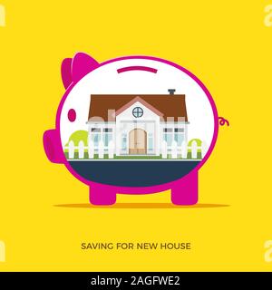 Speichern für neues Haus. Isolierte Vector Illustration Stock Vektor