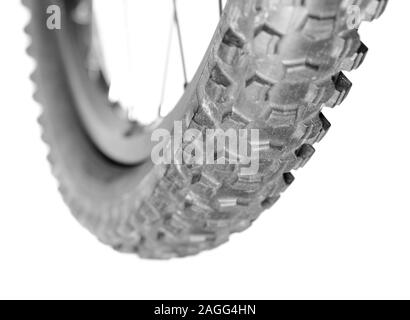Knorrige Mountainbike reifen close-up Stockfoto