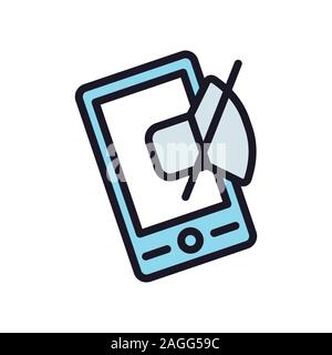 Handy Ton aus oder auf das Symbol w Linien zeigen Sound Stock Vektor