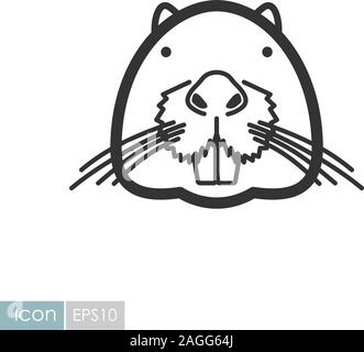 Otter, Biber Symbol. Tier Kopf Vektor symbol Eps 10. Stock Vektor