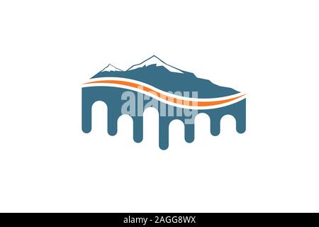 Die globale Erwärmung Mountain Gletscher schmelzen Logo Stock Vektor