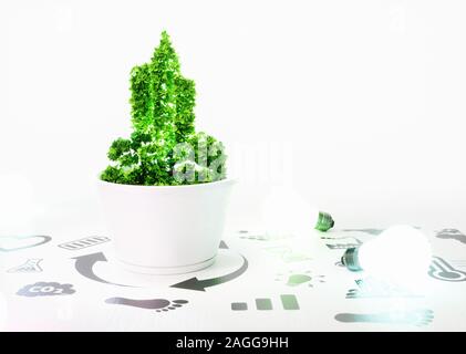 Konzept der Wachstum der neuen Ökologie Stadt Entwicklung. 3D-Darstellung. Stockfoto