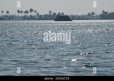 Kerala Backwaters. Hausboot auf dem Lake Vembanad in Kerala, Indien Stockfoto