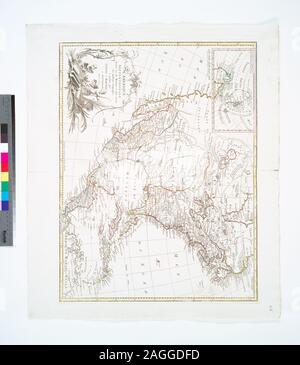 Kopie im Map Div. 97-6407 ms hat. Hinweis auf der oberen, rechten Ecke: 108. Kopie im Map Div. 97-6407: Lawrence H. Schlachtung Sammlung. Von Atlas nouveau des Autors, [1761?], v. 9, No. 34. Mit Einfügung der arktischen Regionen und dekorative Kartusche. Lawrence H. Schlachtung; die Sammlung der 730. Nationale Stiftung für Geisteswissenschaften gewähren für den Zugang zu den frühen Karten der mittleren Atlantikküste. Relief bildlich dargestellt. Zeigt den Mississippi River der östlichen Grenze von Louisiana zu werden. Zitat/Bezug: LC-Karten von Nordamerika, 1750-1789, 76 Citation/Bezug: Lowery 433; L'In Septentrionale Stockfoto