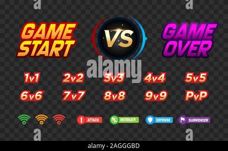 Grafische Elemente für PVP-Spiel. Vector Illustration. Stock Vektor