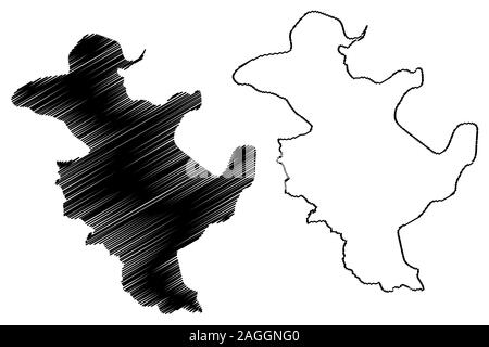 Kanton Tuzla (BiH, die Föderation von Bosnien und Herzegowina, der FBiH) Karte Vektor-illustration, kritzeln Skizze Tuzla Karte Stock Vektor