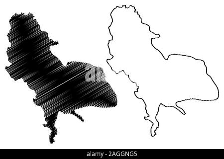 Kanton Una-Sana (BiH, die Föderation von Bosnien und Herzegowina, der FBiH) Karte Vektor-illustration, kritzeln Skizze Una Sana Karte Stock Vektor