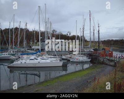 Micalvi (Puerto Williams, Chile), die Welten, die südlichste Yacht Club und Pub Stockfoto