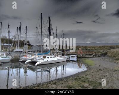 Micalvi (Puerto Williams, Chile), die Welten, die südlichste Yacht Club und Pub Stockfoto