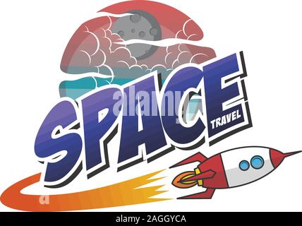 Rakete Raumfahrt Thema vector Art Illustration Stock Vektor