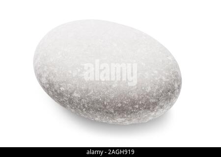 Meer Stein der grauen Farbe auf weißem Hintergrund. Glatten Kieselsteinen. Foto durch stacking Methode genommen Stockfoto