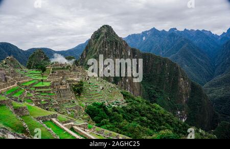 Panoramablick von Machu Picchu, Cusco Peru Stockfoto