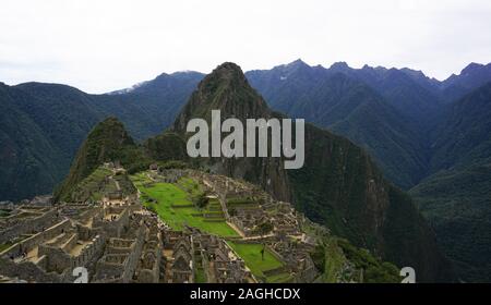 Panoramablick von Machu Picchu, Cusco Peru Stockfoto