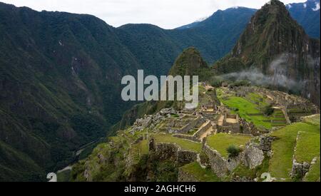 Panoramablick von Machu Picchu, Cusco Peru Stockfoto