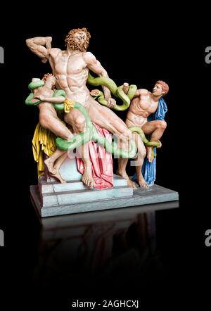 Gemalte Farbverion einer Statue Gruppe identifiziert als Laocoon von Plinius als Meisterwerk beschrieben, Vatikanische Museen, Stockfoto