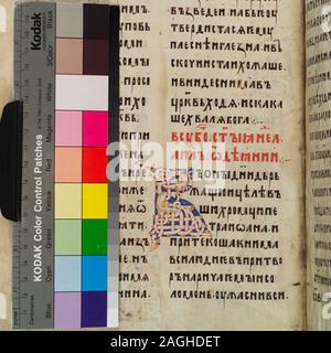 In de Ricci, Seymour, Volkszählung Handschriften des Mittelalters und der Renaissance in den Vereinigten Staaten und Kanada aufgeführt. New York. New York: H.W. Wilson, 1935; und Ergänzen, New York, N.Y.: Bibliographische Gesellschaft von Amerika, 1962.; Lektionar der Rechtsakte und Briefen Stockfoto