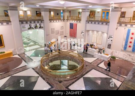 Die Lobby des Harold Washington Library Center, S. State Street, Chicago, Illinois, USA Stockfoto