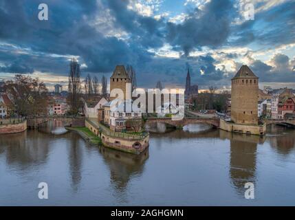 Ponts Couverts außerhalb La Petite France in Straßburg, Elsass, Frankreich, Europa Stockfoto