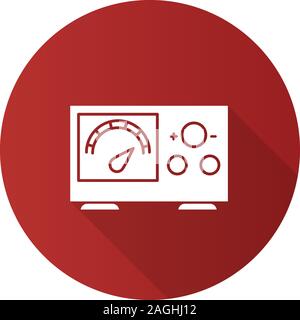 Tattoo Stromversorgung flache Bauweise lange Schatten glyph Icon. Vektor silhouette Abbildung Stock Vektor