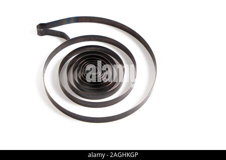 Feder von einem defekten mechanischen Uhr. Stockfoto