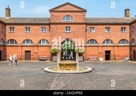 Die stabile Innenhof Houghton Hall in West Norfolk, bauen für Robert Walpole in 1722-1735. Stockfoto