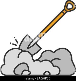 Schaufel gräbt Farbe Symbol. Spaten. Isolierte Vector Illustration Stock Vektor